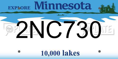 2NC730 Minnesota License Plate