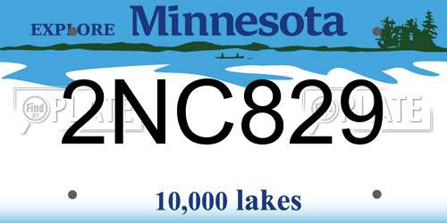 2NC829 Minnesota License Plate