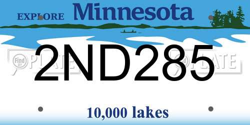 2ND285 Minnesota License Plate