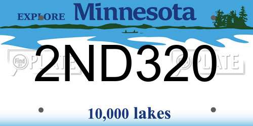 2ND320 Minnesota License Plate