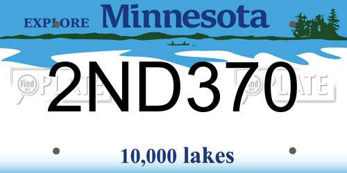 2ND370 Minnesota License Plate