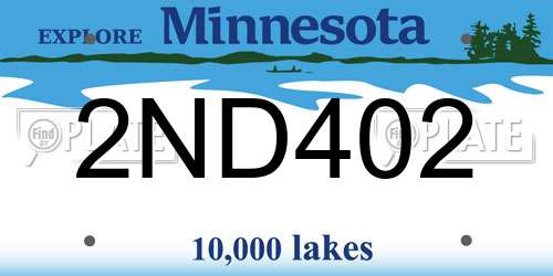 2ND402 Minnesota License Plate