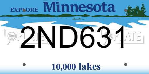 2ND631 Minnesota License Plate