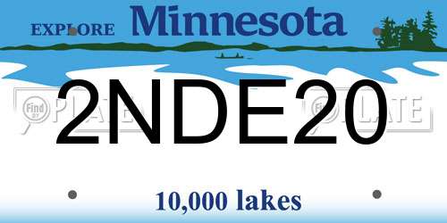 2NDE20 Minnesota License Plate
