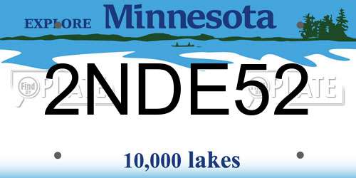 2NDE52 Minnesota License Plate