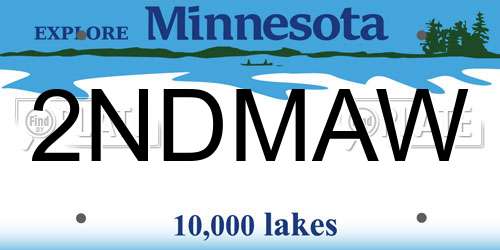 2NDMAW Minnesota License Plate