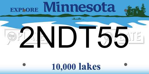 2NDT55 Minnesota License Plate