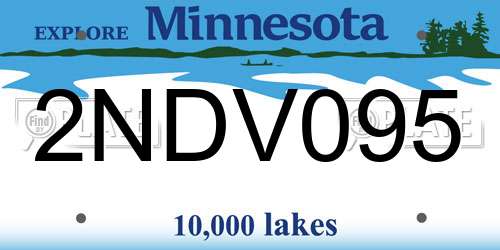 2NDV095 Minnesota License Plate
