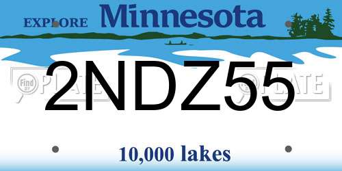 2NDZ55 Minnesota License Plate
