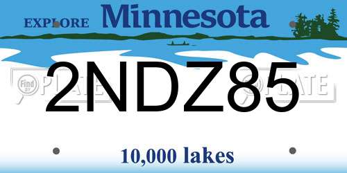 2NDZ85 Minnesota License Plate
