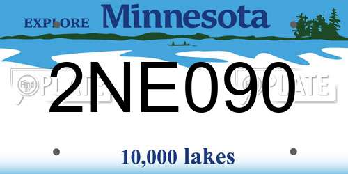 2NE090 Minnesota License Plate