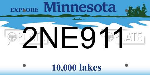 2NE911 Minnesota License Plate