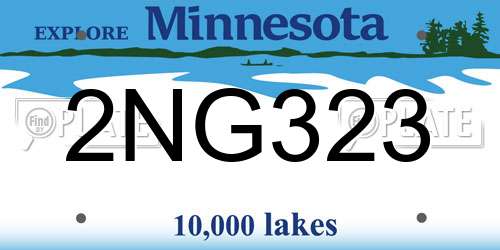 2NG323 Minnesota License Plate
