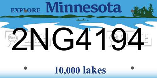 2NG4194 Minnesota License Plate