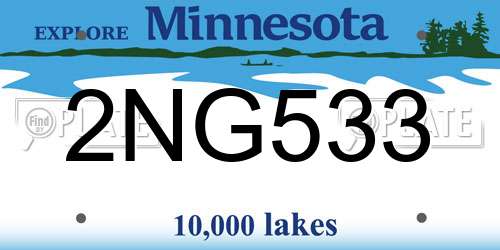 2NG533 Minnesota License Plate