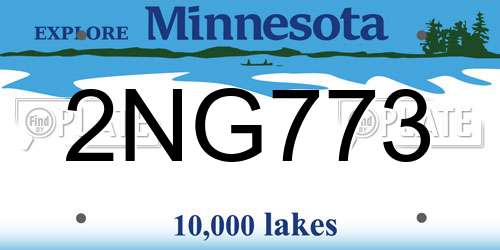 2NG773 Minnesota License Plate