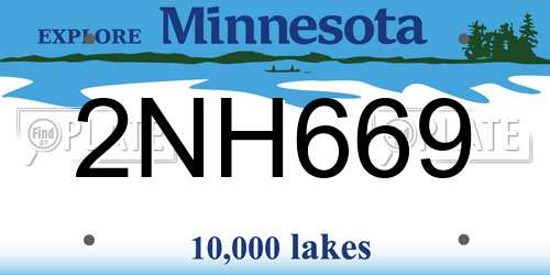 2NH669 Minnesota License Plate
