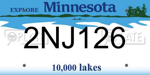 2NJ126 Minnesota License Plate