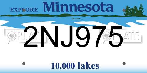 2NJ975 Minnesota License Plate