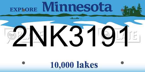2NK3191 Minnesota License Plate