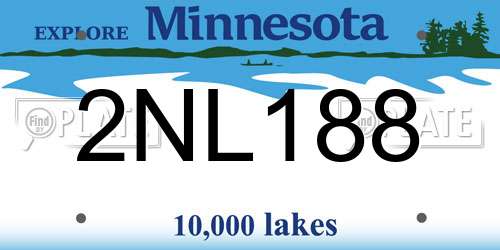 2NL188 Minnesota License Plate