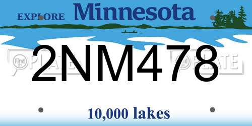 2NM478 Minnesota License Plate
