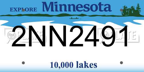 2NN2491 Minnesota License Plate