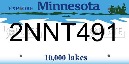 2NNT491 Minnesota License Plate