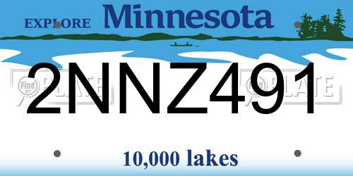 2NNZ491 Minnesota License Plate