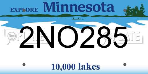 2NO285 Minnesota License Plate