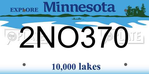 2NO370 Minnesota License Plate