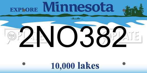 2NO382 Minnesota License Plate