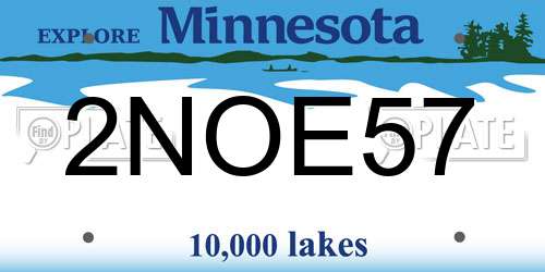 2NOE57 Minnesota License Plate