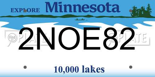 2NOE82 Minnesota License Plate