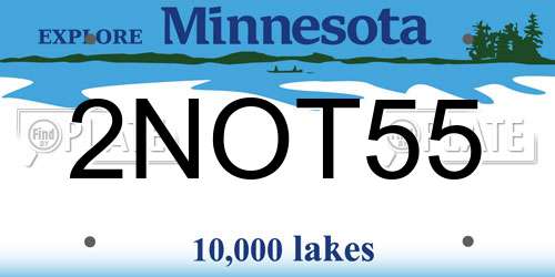 2NOT55 Minnesota License Plate