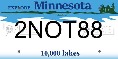 2NOT88 Minnesota License Plate