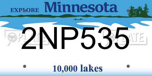 2NP535 Minnesota License Plate