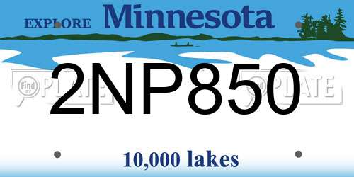 2NP850 Minnesota License Plate