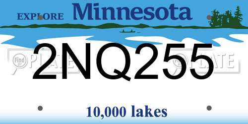 2NQ255 Minnesota License Plate