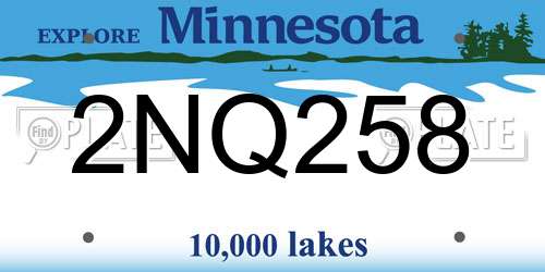 2NQ258 Minnesota License Plate