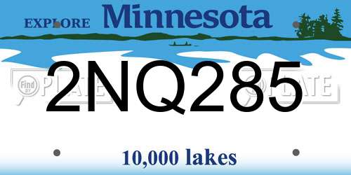 2NQ285 Minnesota License Plate