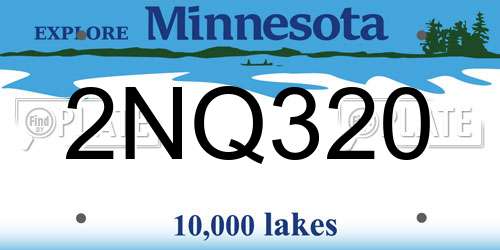 2NQ320 Minnesota License Plate