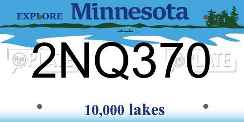 2NQ370 Minnesota License Plate