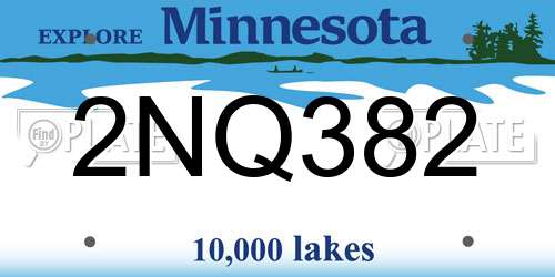 2NQ382 Minnesota License Plate