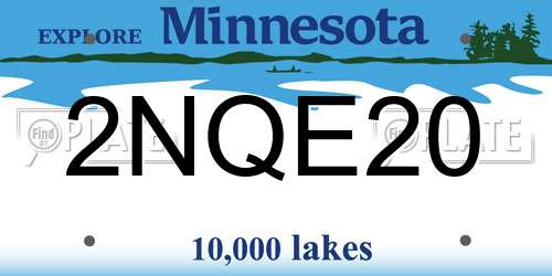 2NQE20 Minnesota License Plate
