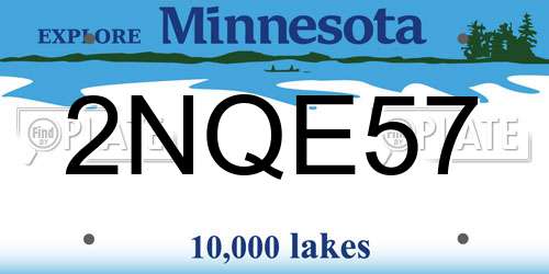 2NQE57 Minnesota License Plate