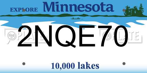 2NQE70 Minnesota License Plate