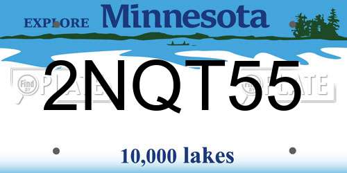 2NQT55 Minnesota License Plate