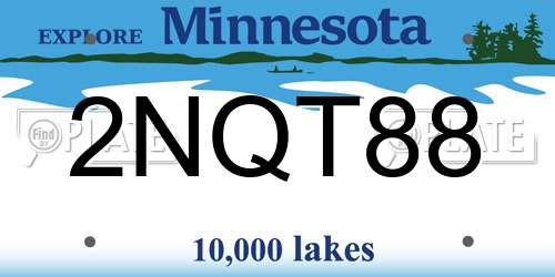 2NQT88 Minnesota License Plate