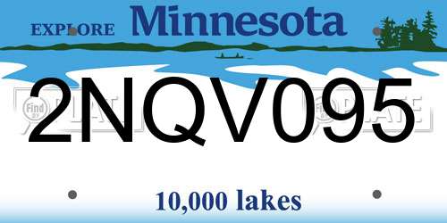 2NQV095 Minnesota License Plate